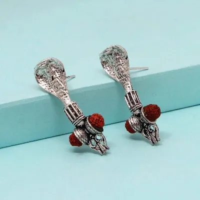 Rudrakasha  Silver Stud Earring