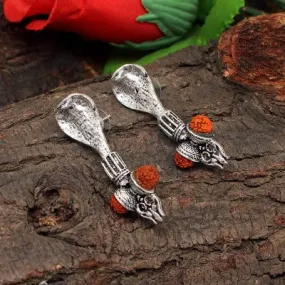 Rudrakasha  Silver Stud Earring