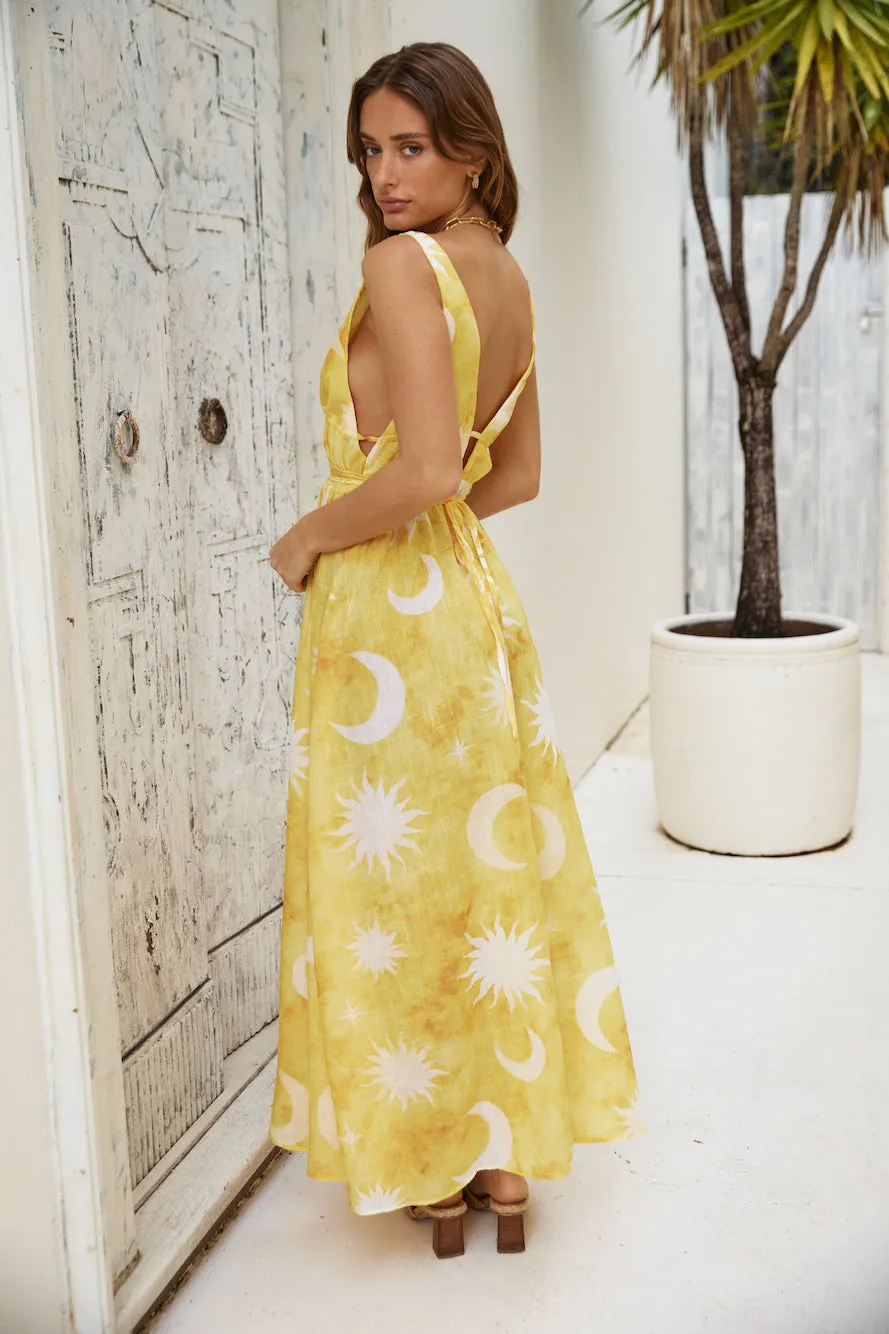 Solar Eclipse Maxi Dress Yellow