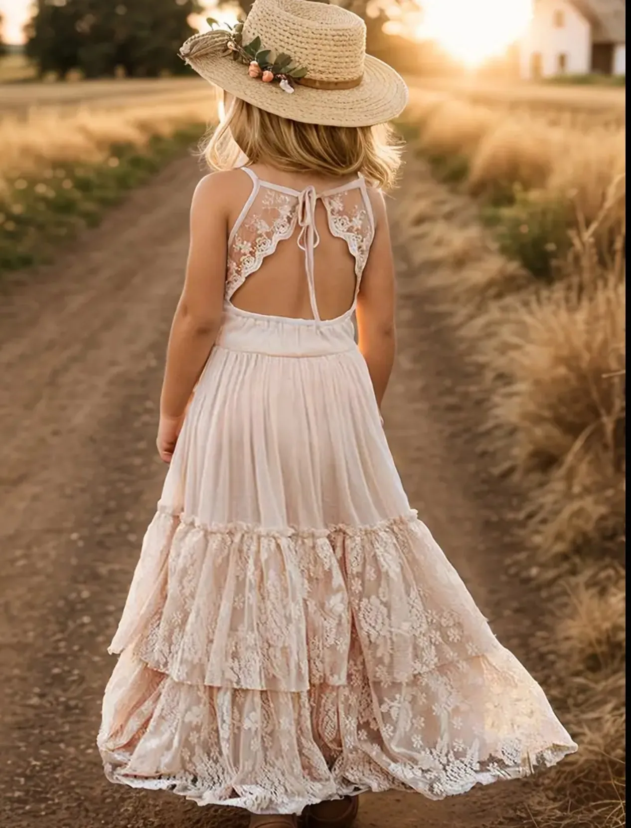 “Southern” Gorgeous Flowy Lace Dress, Youth