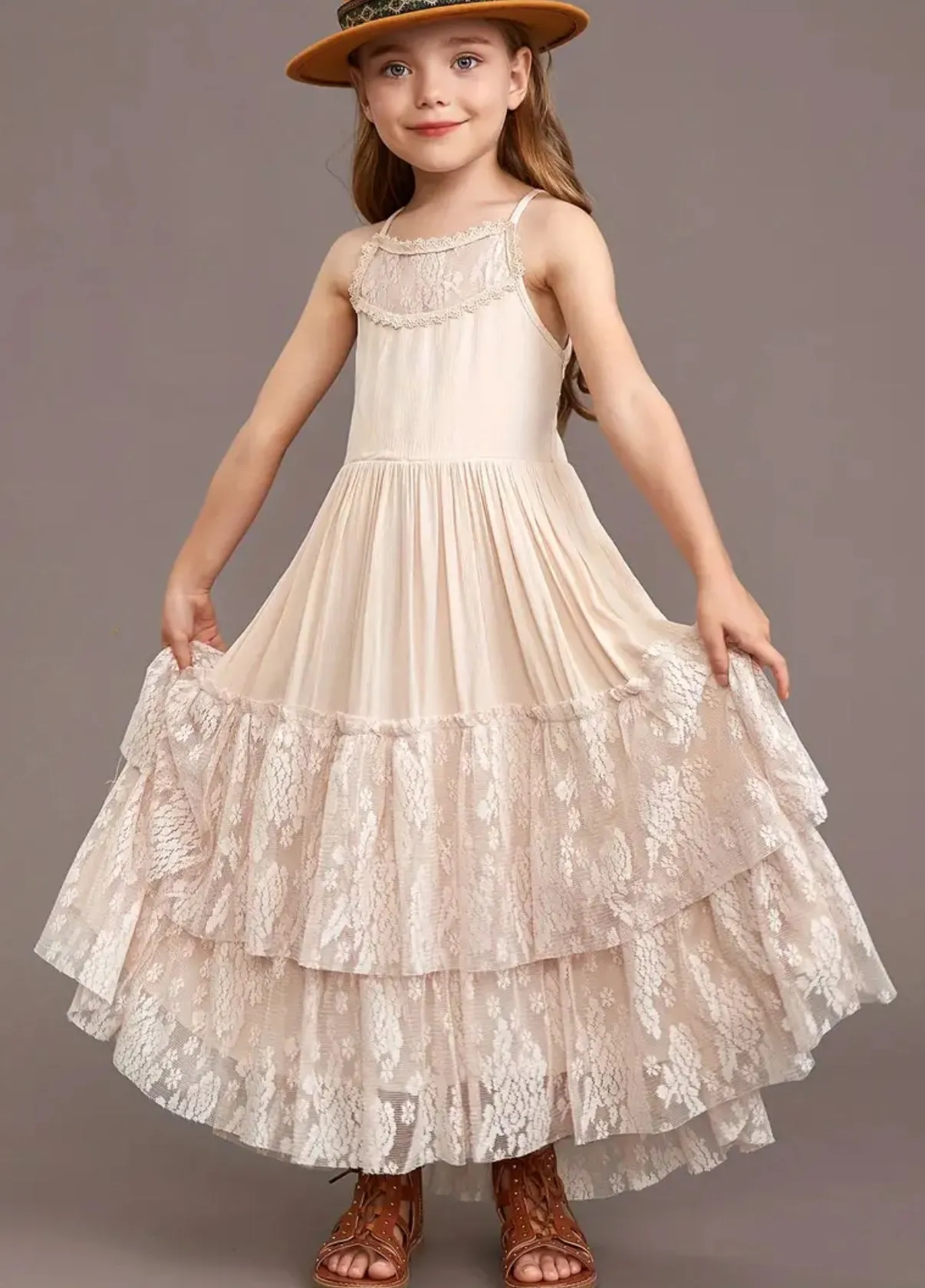 “Southern” Gorgeous Flowy Lace Dress, Youth