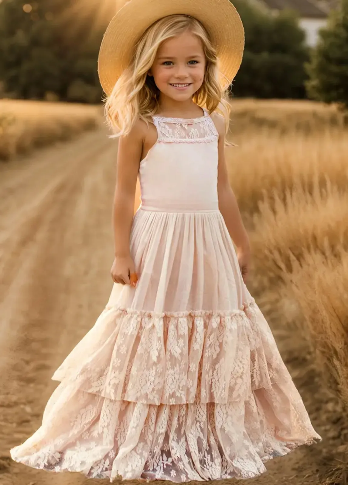 “Southern” Gorgeous Flowy Lace Dress, Youth