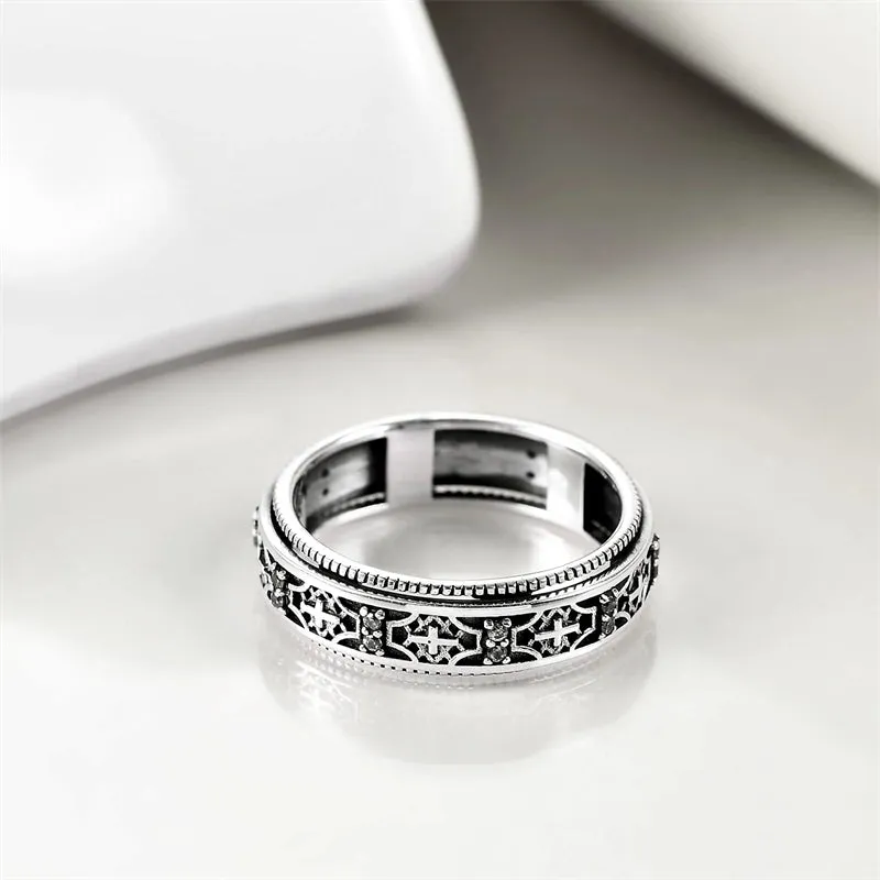 Sterling Silver Cross Spinner Ring