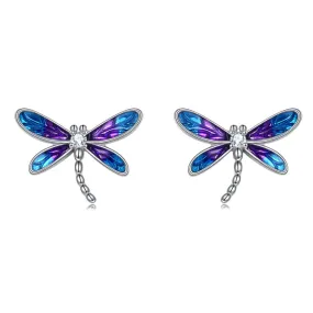 Sterling Silver Dragonfly Stud Earrings