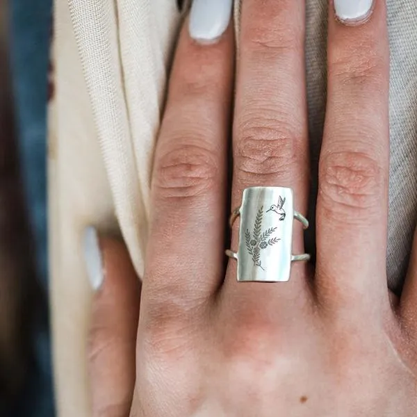 Sterling Silver Hummingbird Animal Ring