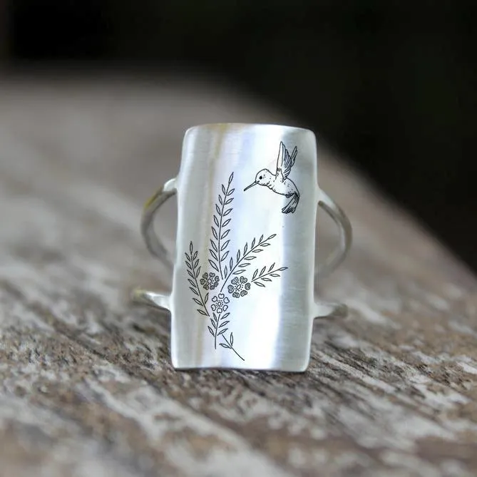 Sterling Silver Hummingbird Animal Ring