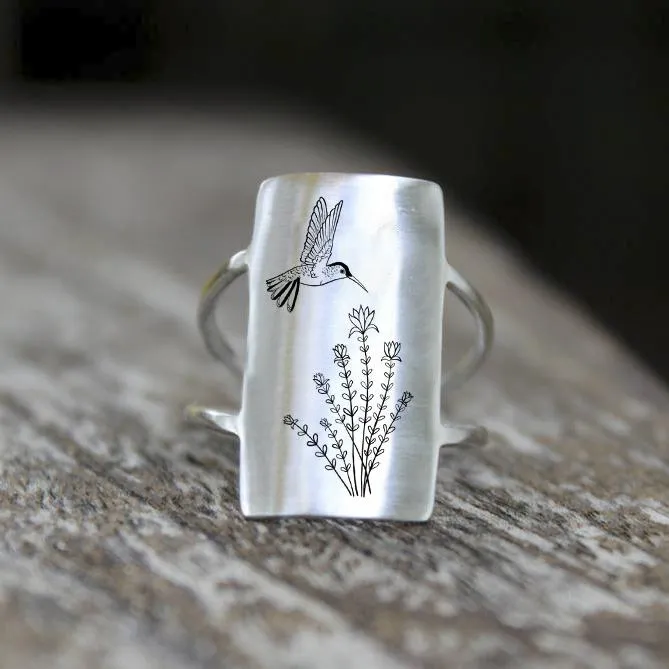 Sterling Silver Hummingbird Animal Ring