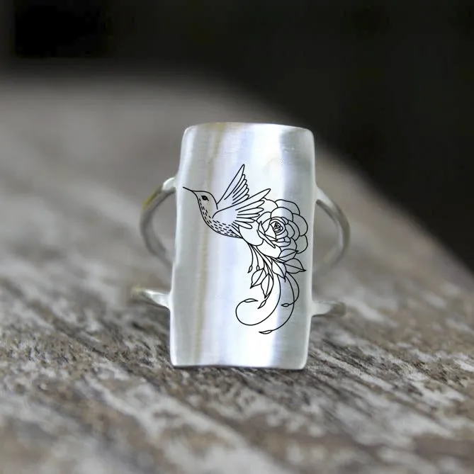 Sterling Silver Hummingbird Animal Ring