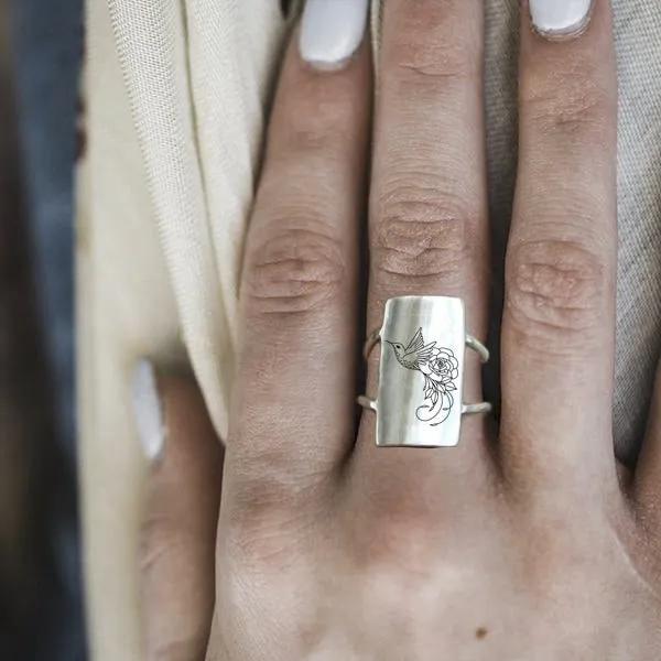 Sterling Silver Hummingbird Animal Ring