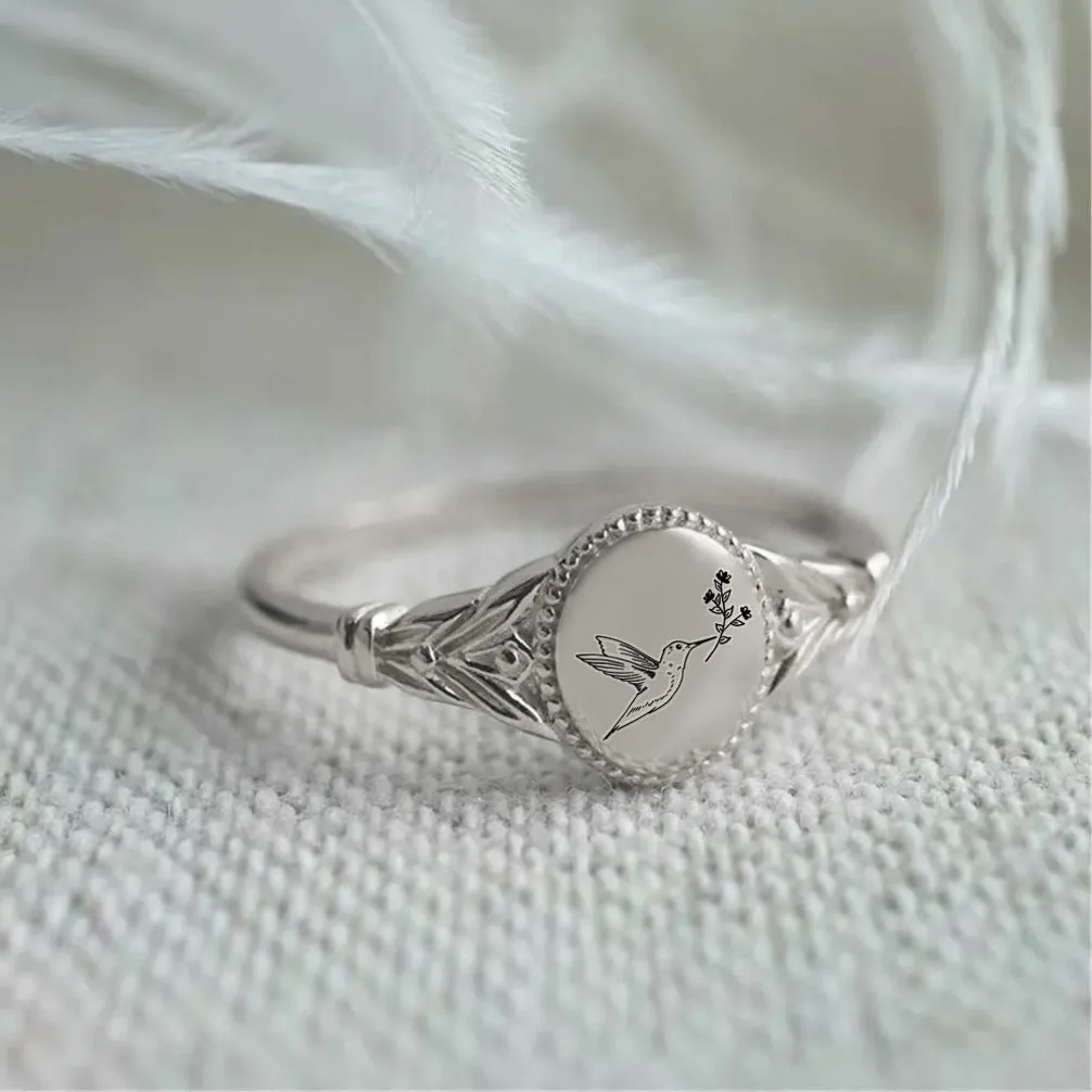 Sterling Silver Hummingbird Ring Bird  Bee Cardinal