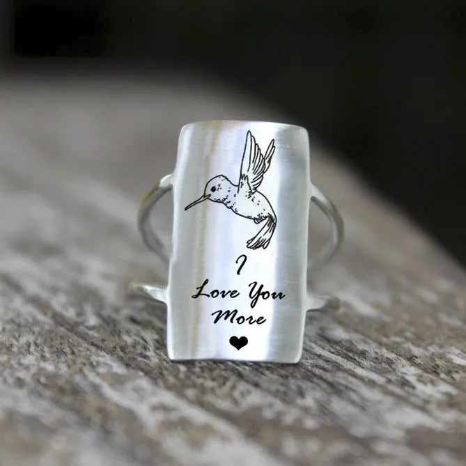 Sterling Silver Inspirational Ring Engraved With  Be you Do you For you, It's Never Too Late, Today,I Choose Joy