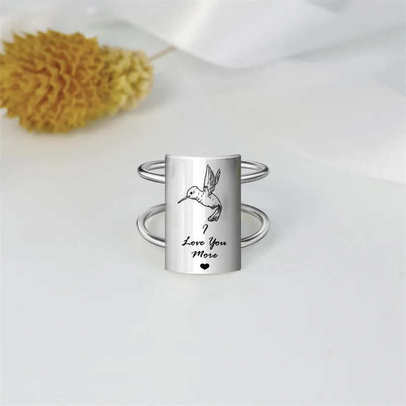 Sterling Silver Inspirational Ring Engraved With  Be you Do you For you, It's Never Too Late, Today,I Choose Joy