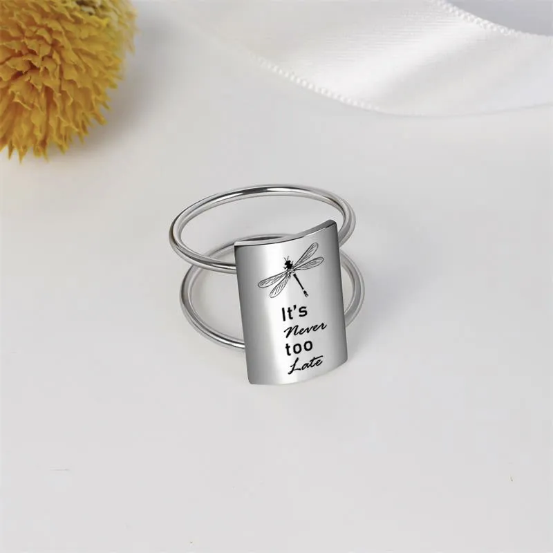 Sterling Silver Inspirational Ring Engraved With  Be you Do you For you, It's Never Too Late, Today,I Choose Joy