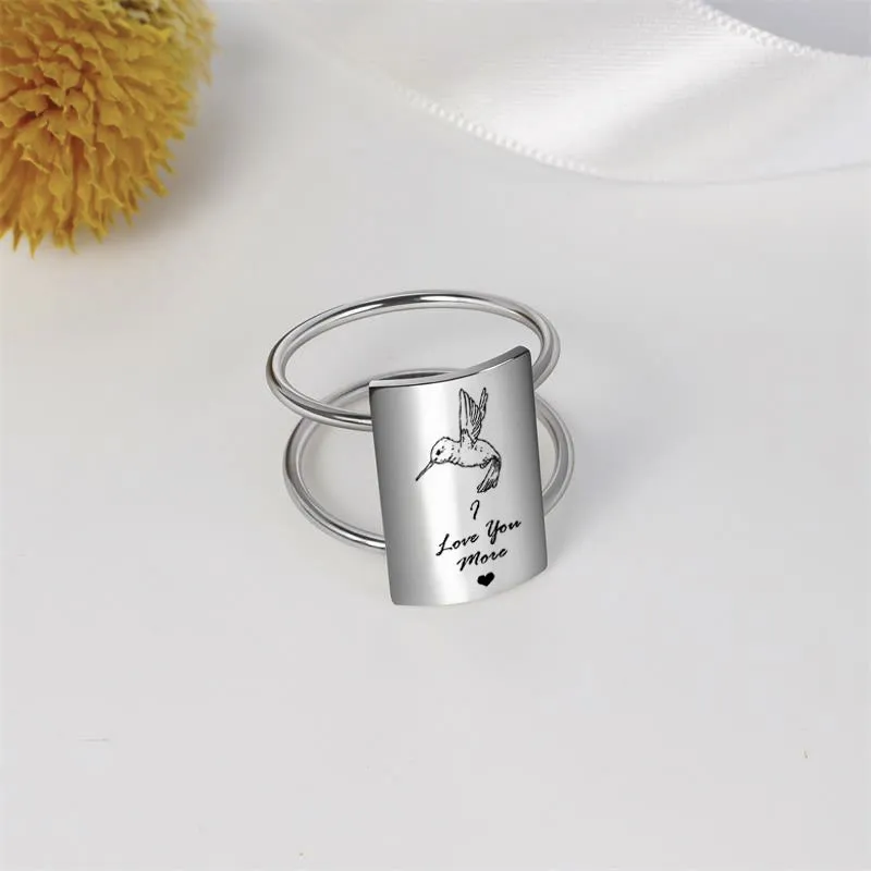 Sterling Silver Inspirational Ring Engraved With  Be you Do you For you, It's Never Too Late, Today,I Choose Joy