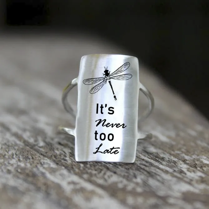 Sterling Silver Inspirational Ring Engraved With  Be you Do you For you, It's Never Too Late, Today,I Choose Joy