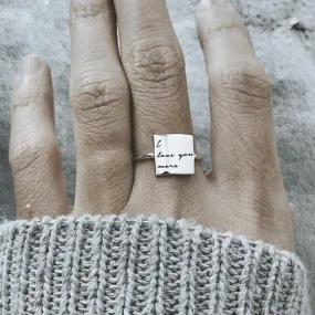 Sterling Silver Inspirational Ring Engraved with You are Loved