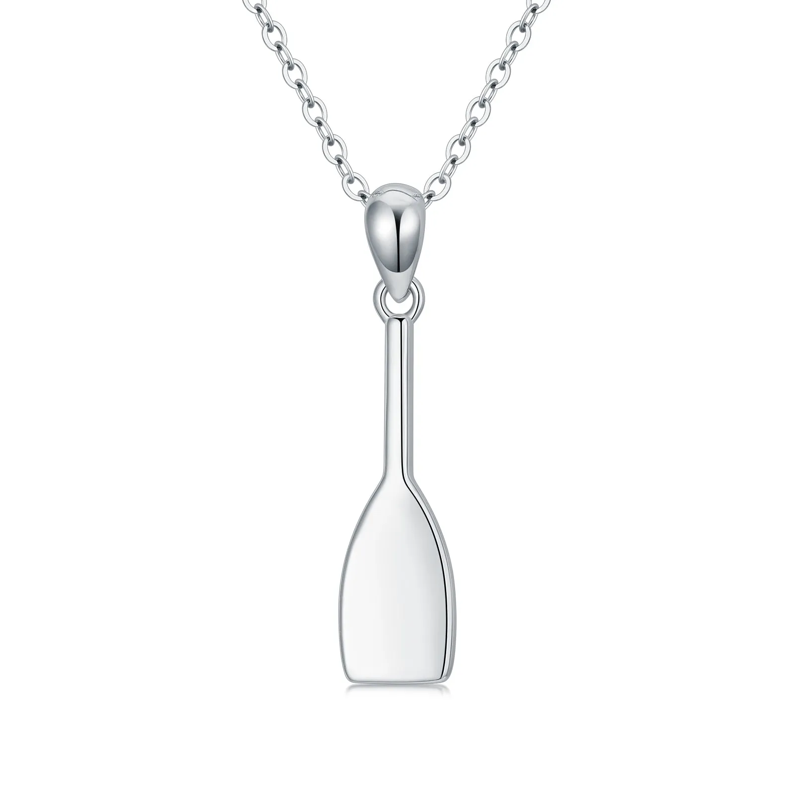 Sterling Silver Personalized Engraved Rowing Oar Crew Pendant Necklace