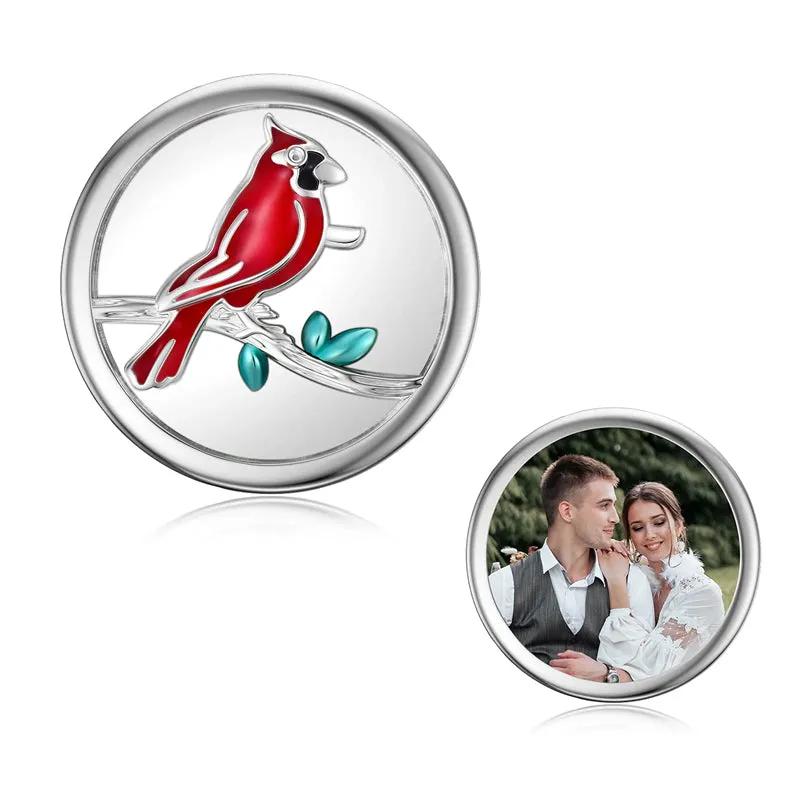 Sterling Silver Red Cardinal Bird Charm Beads