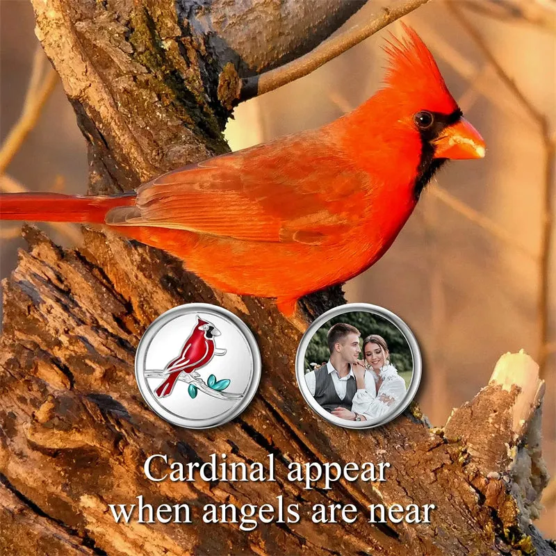 Sterling Silver Red Cardinal Bird Charm Beads