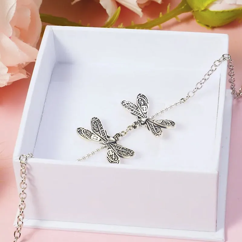 Sterling Silverr Dragonfly Single Layer Anklet