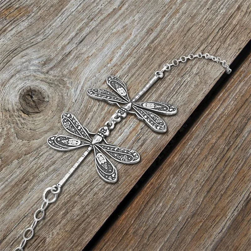 Sterling Silverr Dragonfly Single Layer Anklet