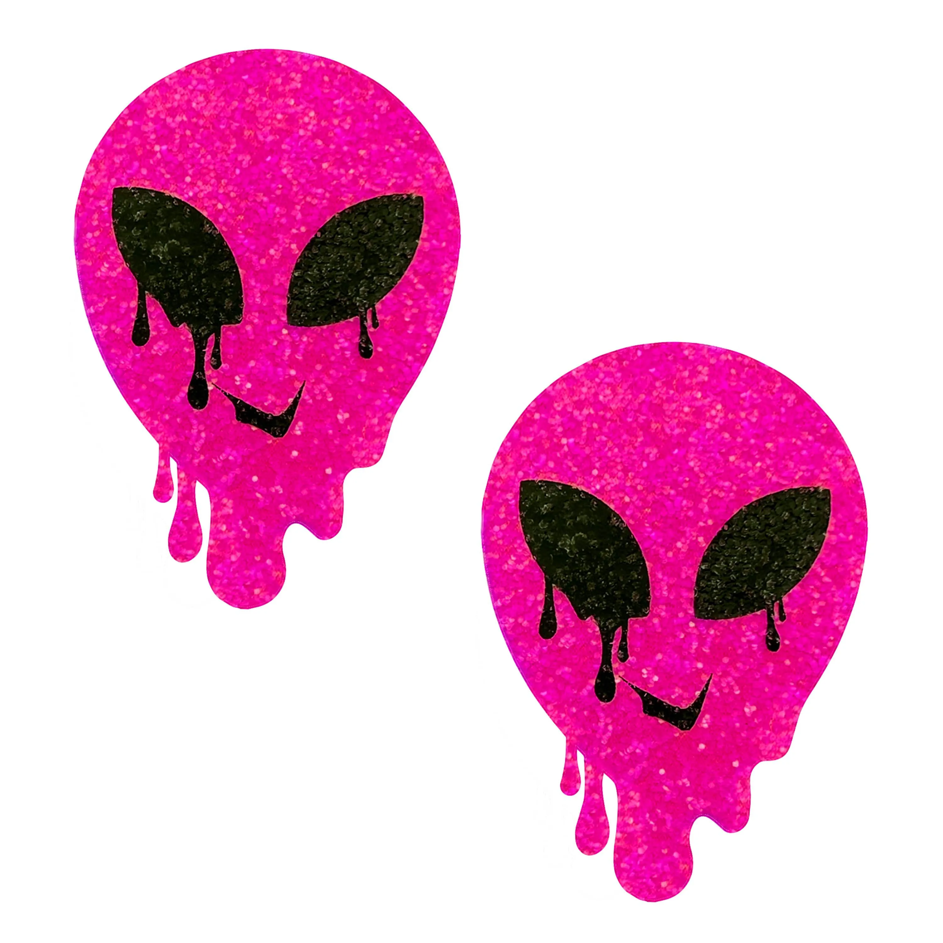 Super Sparkle Watermelly Pink Blacklight Melty Alien Nipple Cover Pasties