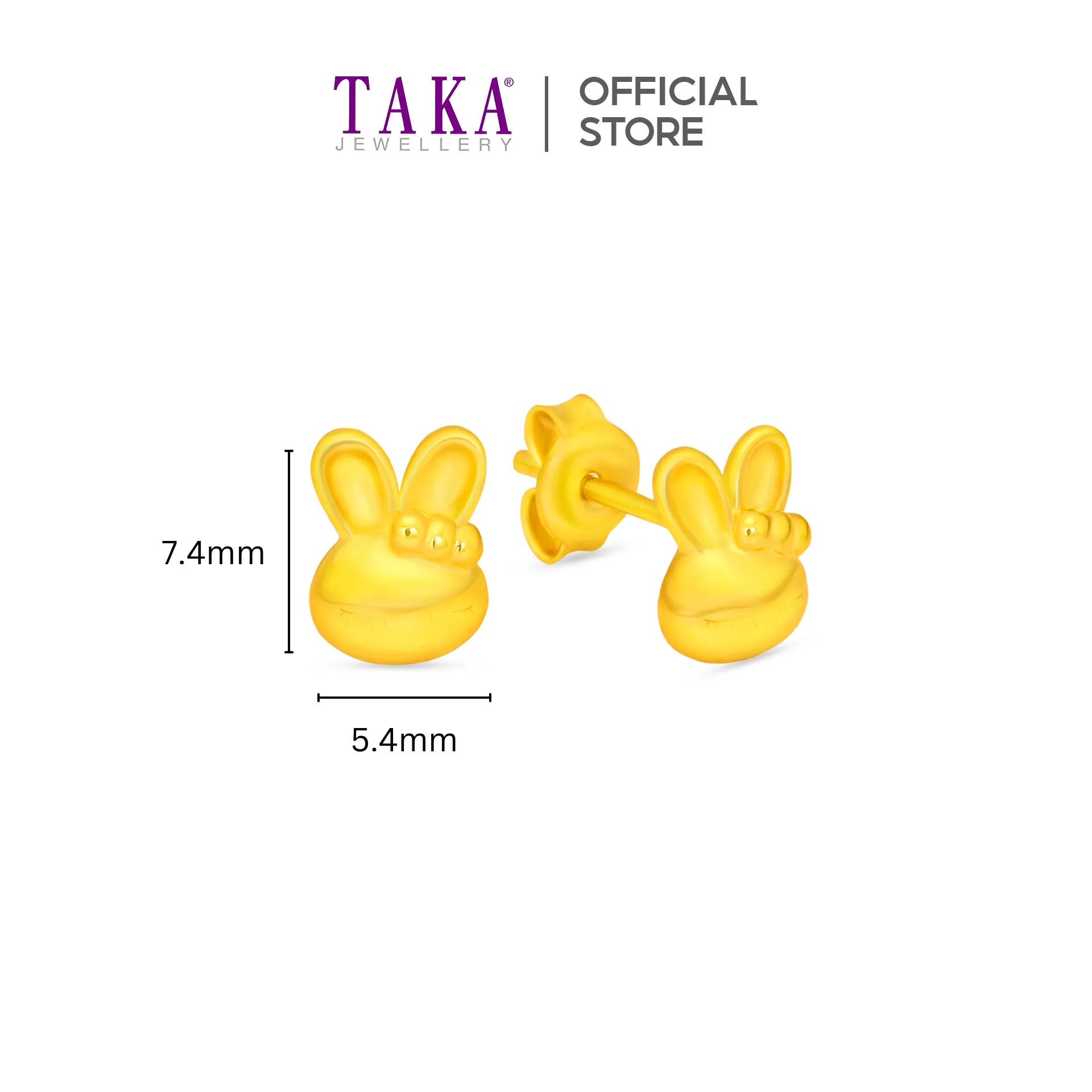 TAKA Jewellery 916 Gold Earrings Bunny