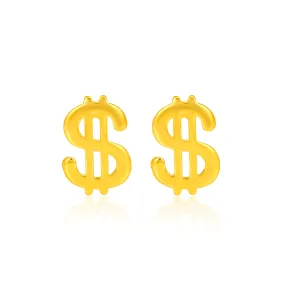 TAKA Jewellery 916 Gold Earrings Dollar Sign