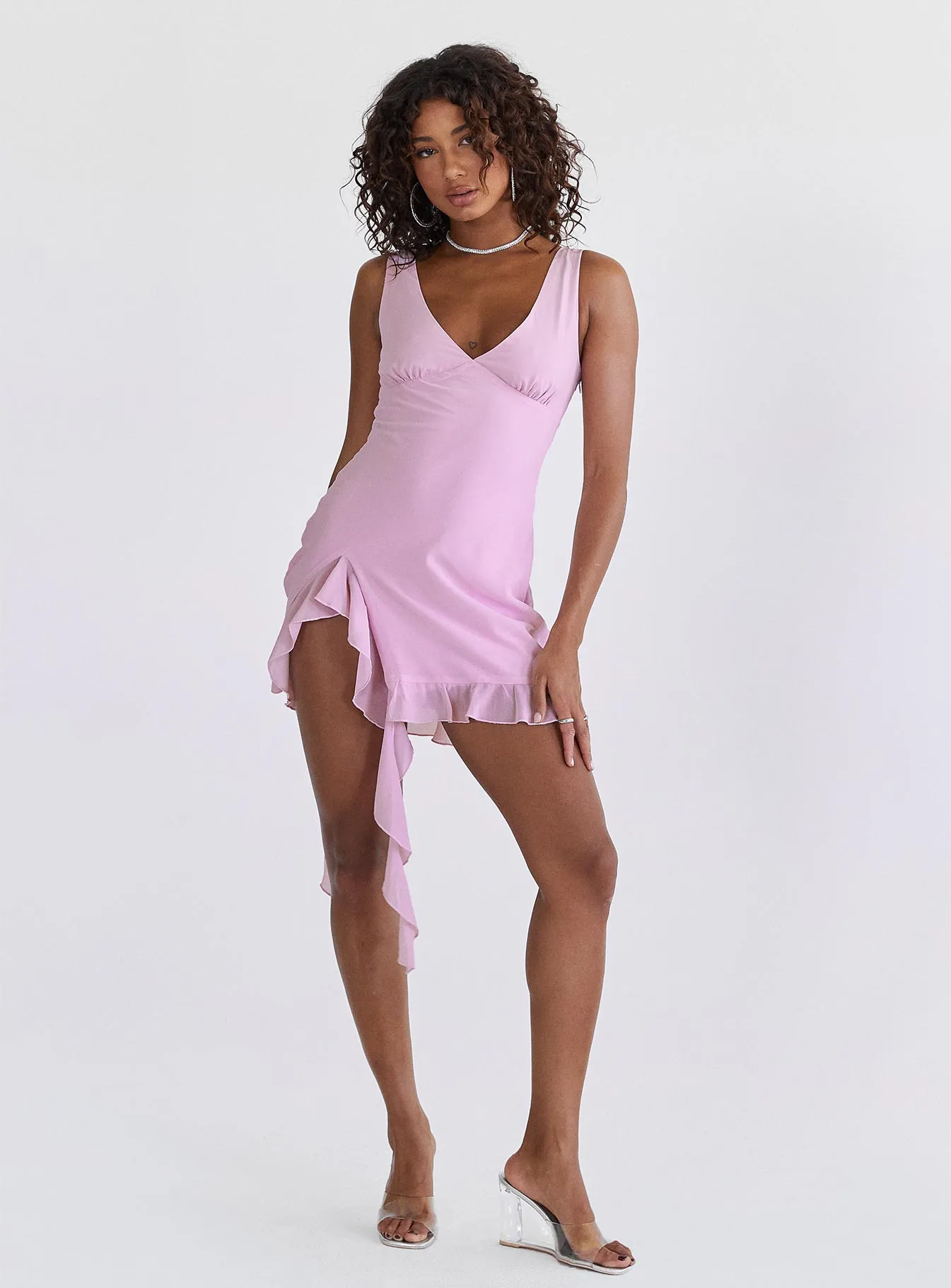 Varney Frill Mini Dress Lilac