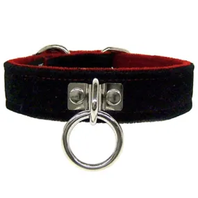 Velvet Collar with Velvet Lining and Ring