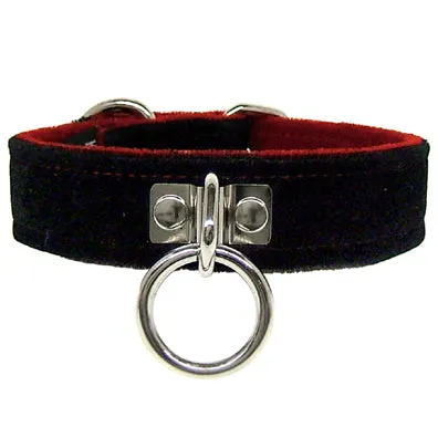 Velvet Collar with Velvet Lining and Ring