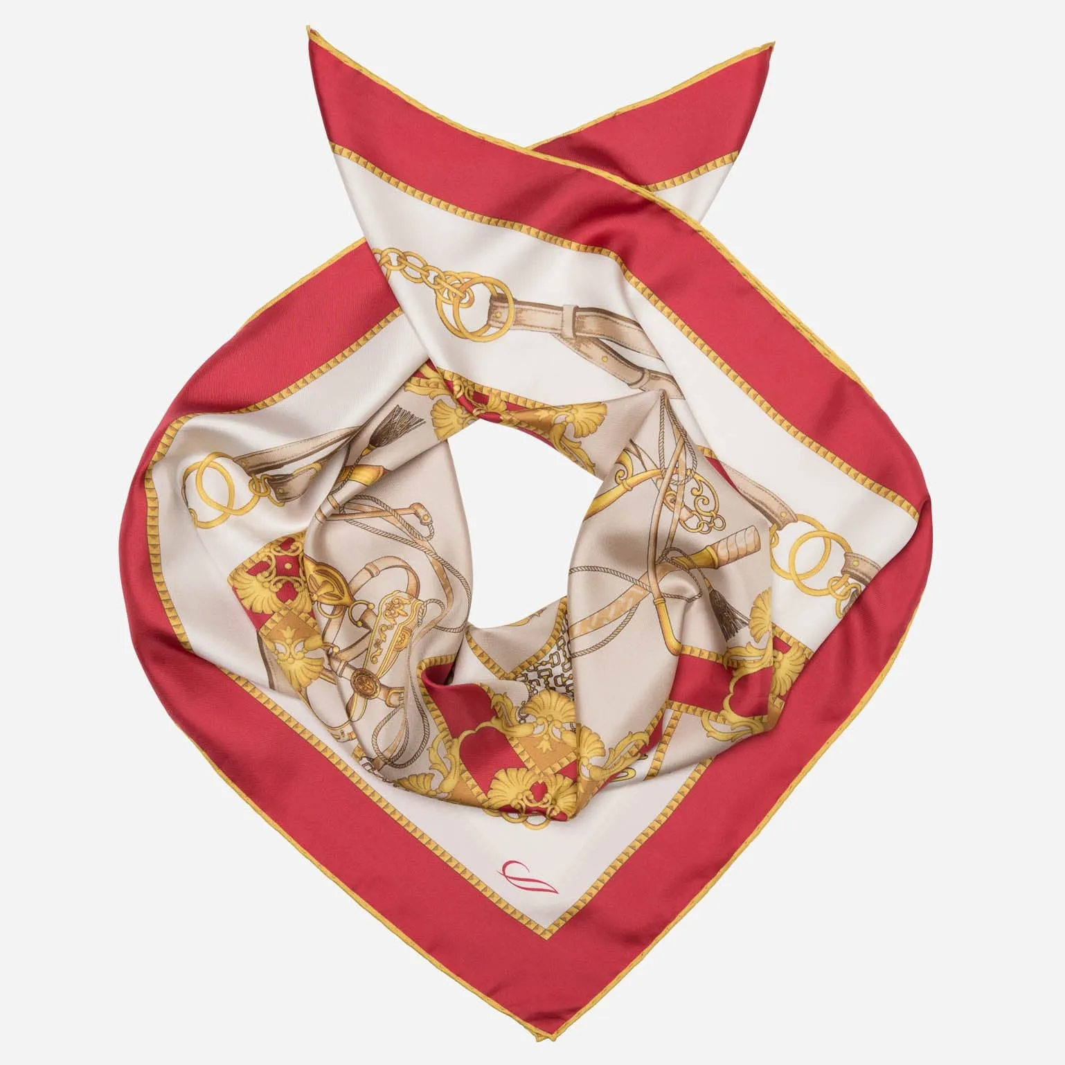 Vittoria - Hand Rolled Silk Foulard - Red