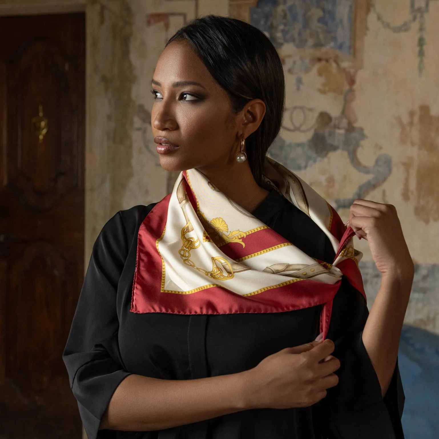 Vittoria - Hand Rolled Silk Foulard - Red