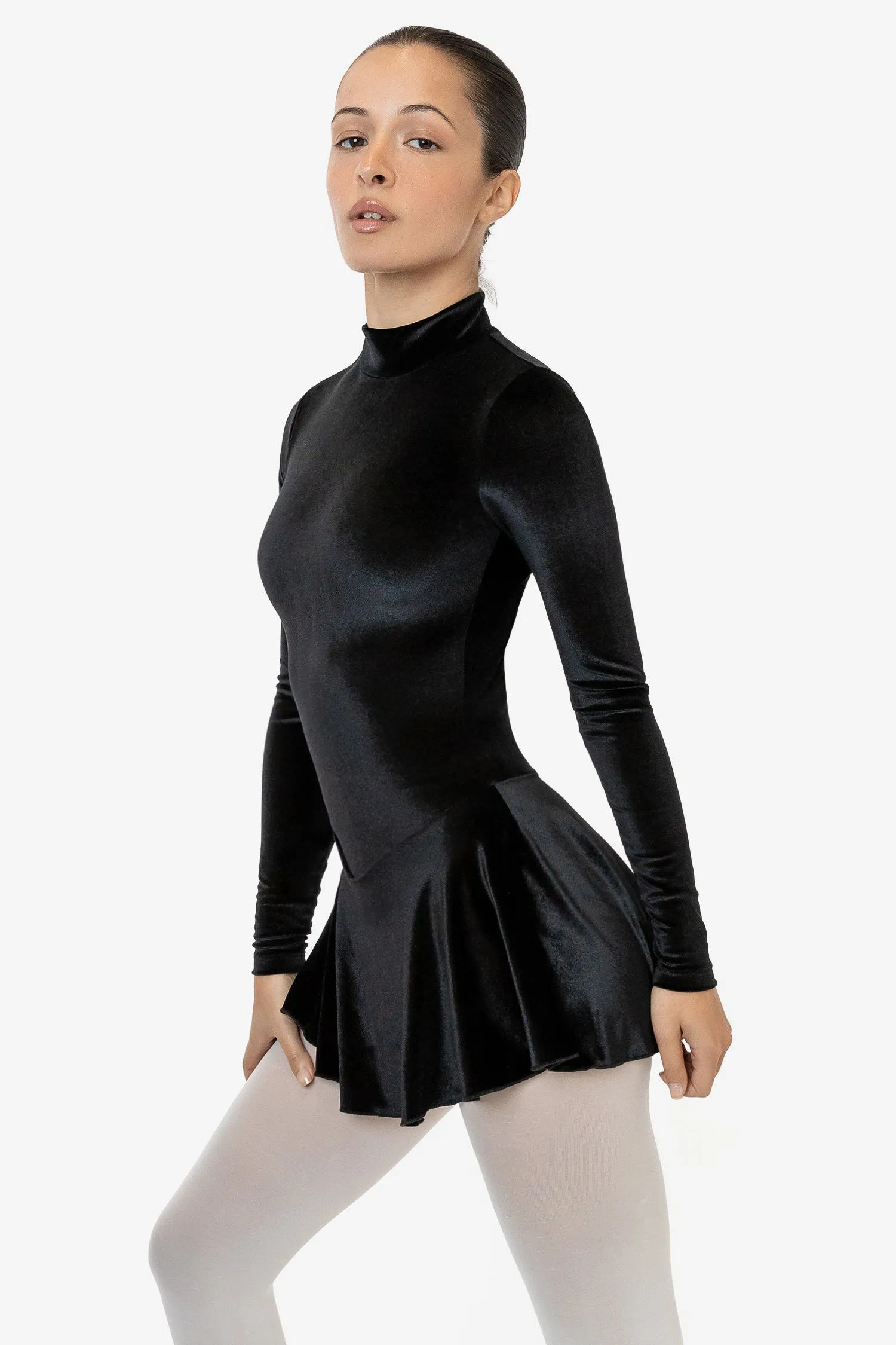 VVT410 - Velvet Long Sleeve Mockneck Skirted Leotard