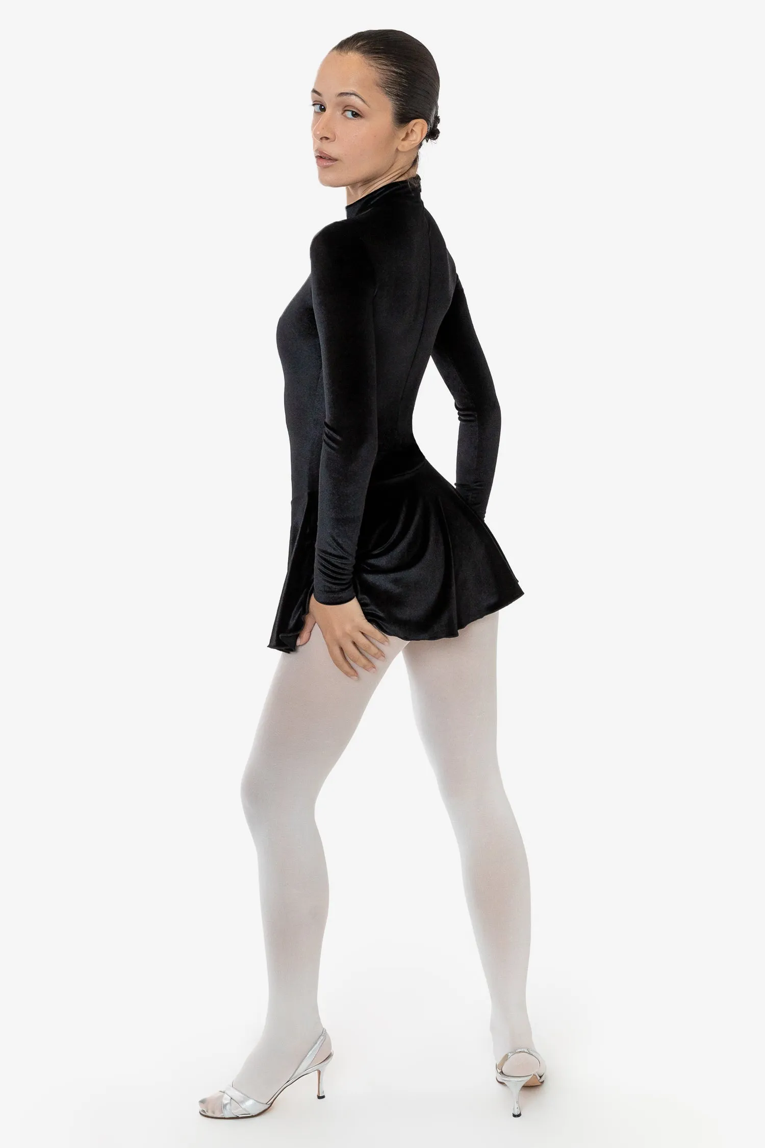 VVT410 - Velvet Long Sleeve Mockneck Skirted Leotard