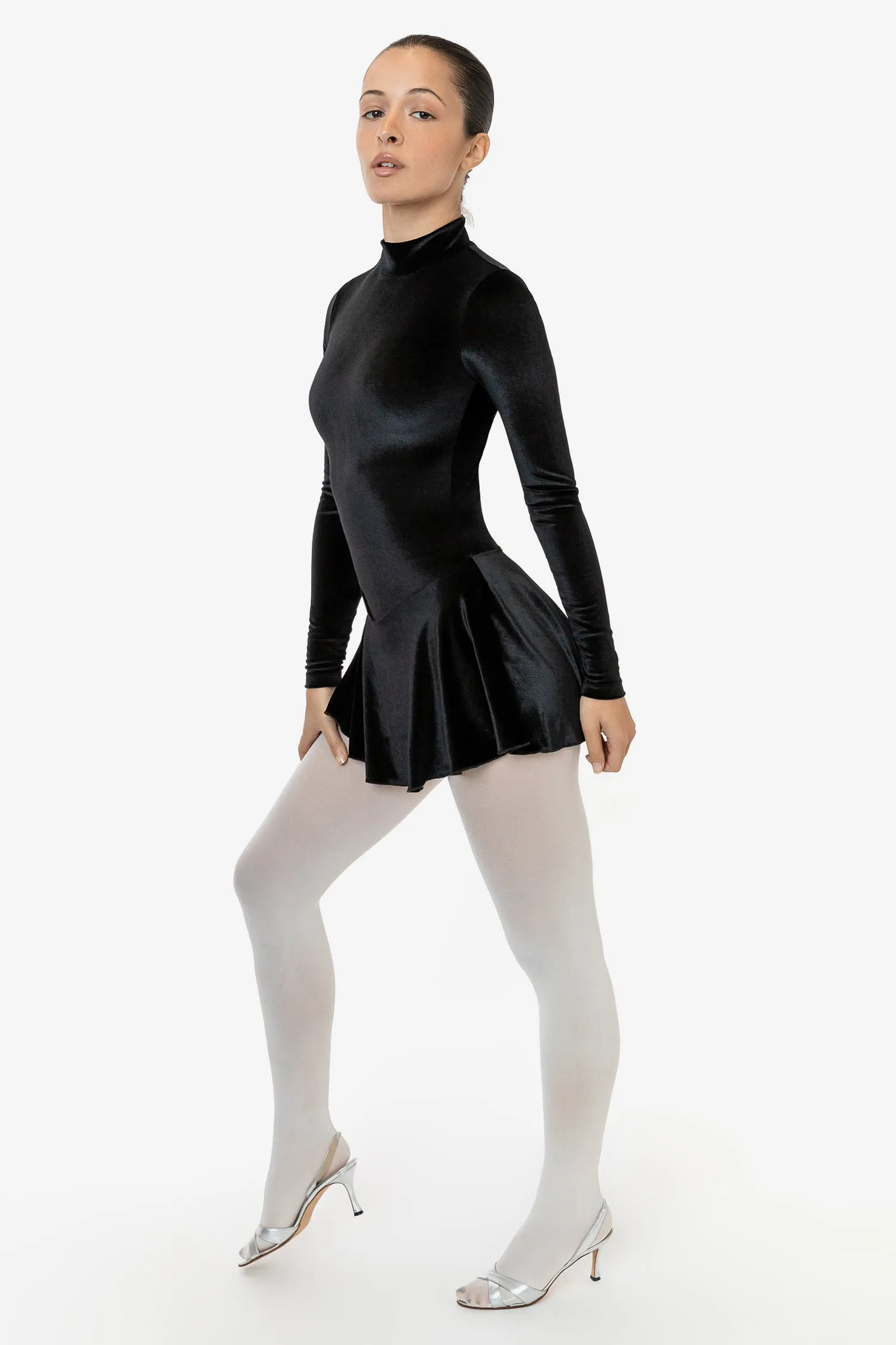 VVT410 - Velvet Long Sleeve Mockneck Skirted Leotard