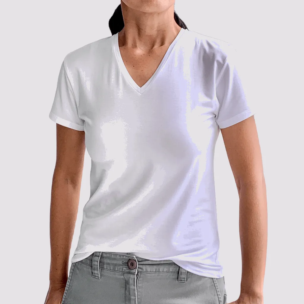 Women’s Bamboo Vee Neck T-Shirt - Essential Range